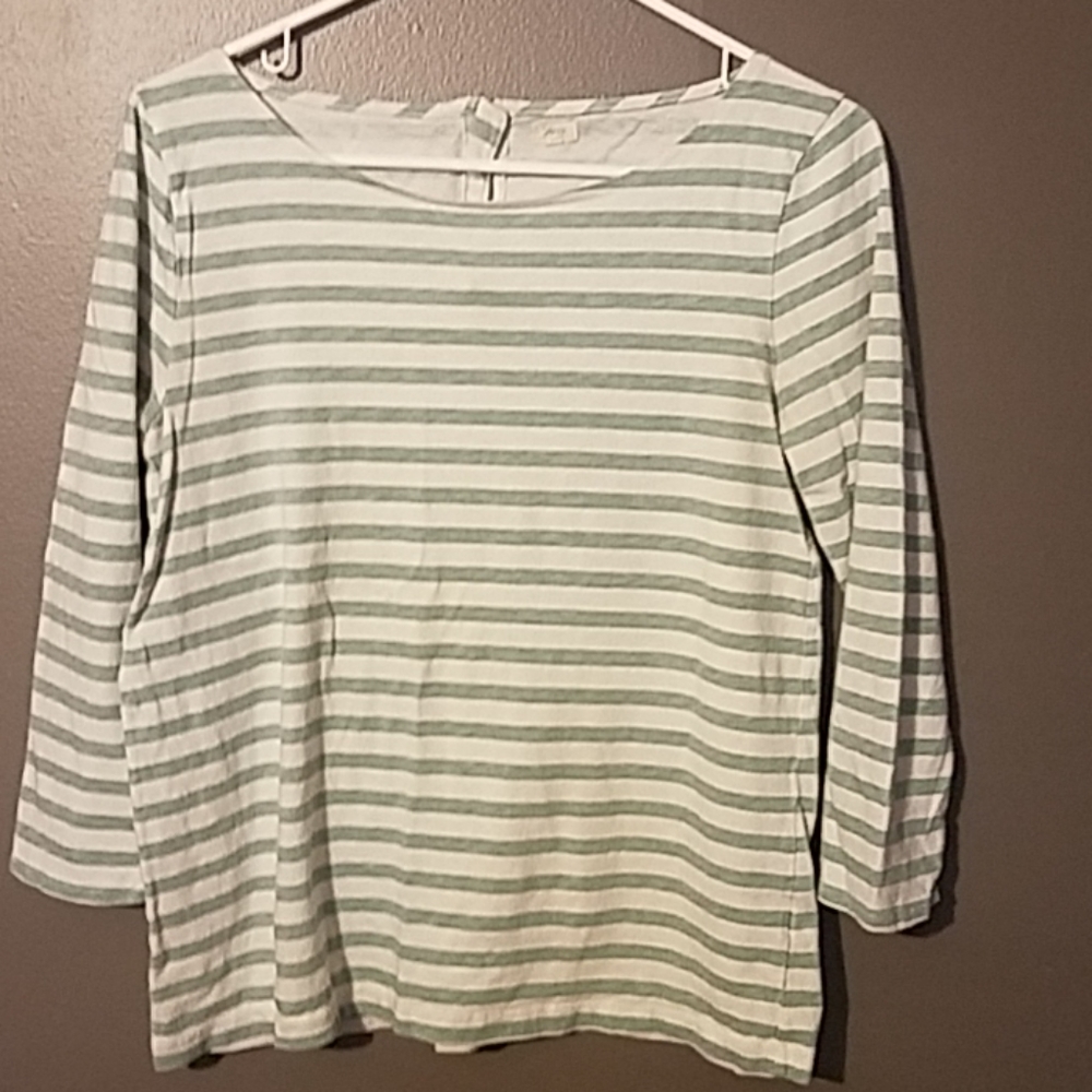 J Crew 3/4th long sleeved striped tee